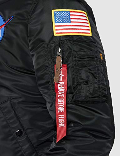 ALPHA INDUSTRIES Ma-1 VF NASA Chaqueta Bomber, Negro, L para Hombre