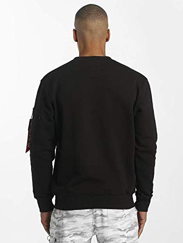 ALPHA INDUSTRIES NASA Reflective Sweater Sudadera, Black, M para Hombre