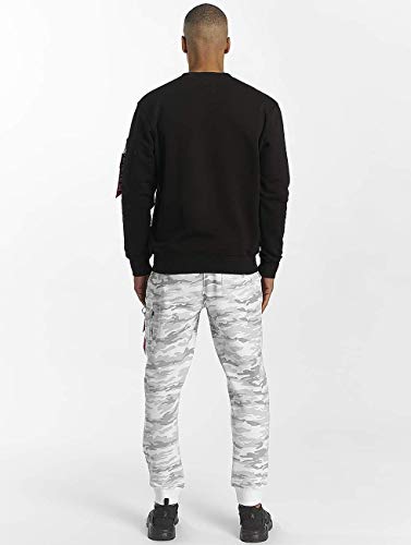 ALPHA INDUSTRIES NASA Reflective Sweater Sudadera, Black, M para Hombre