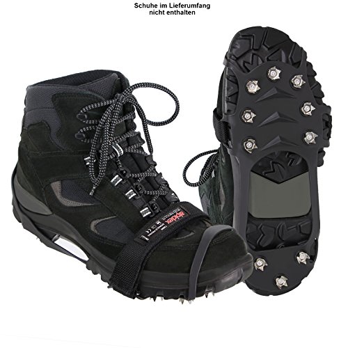 ALPIDEX Crampones Antideslizantes Racos de Hielo 10 Tacos Nieve Crampones Senderismo Tallas 38-47, Tamaño:M