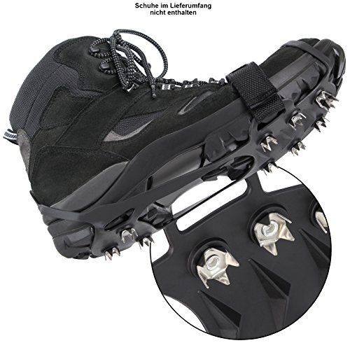 ALPIDEX Crampones Antideslizantes Racos de Hielo 10 Tacos Nieve Crampones Senderismo Tallas 38-47, Tamaño:M