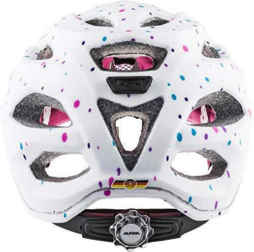 ALPINA Carapax JR. Casco de Ciclismo, Girls, White Polka Dots, 51-56