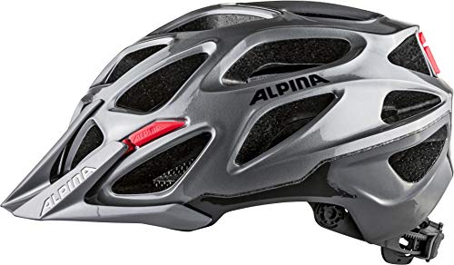 Alpina Mythos 3.0 Casco de Ciclismo, Unisex-Adult, darksilver-blk-Red, 52-57