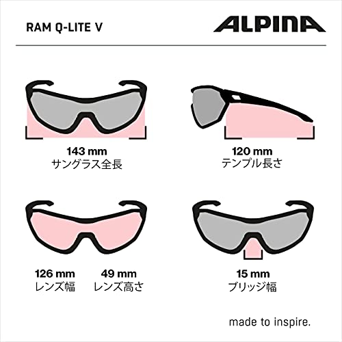 ALPINA, RAM HVLMR+ Gafas Deportivas, Black Matt, One Size, Unisex-Adult (A8672)