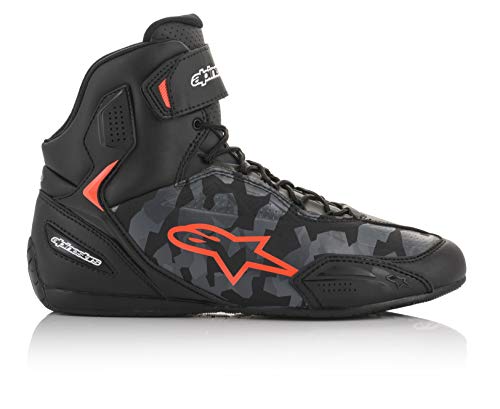 Alpinestars 25102199003-42 Hombre Botas de motociclista, Negro/Gris/Camo/Rojo/Fluor, 42 EU