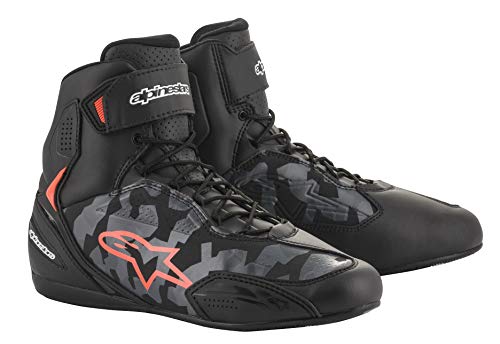 Alpinestars 25102199003-42 Hombre Botas de motociclista, Negro/Gris/Camo/Rojo/Fluor, 42 EU