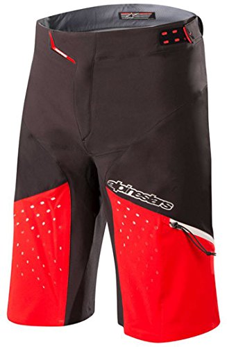 Alpinestars Drop Pro Pantalones Cortos, Hombre, 1726718, Negro/Rojo, Size (40)