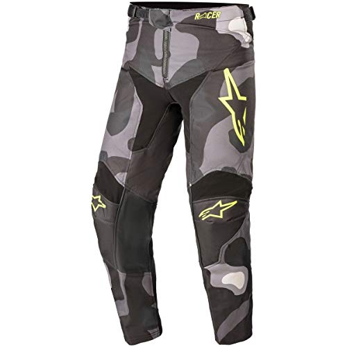 Alpinestars Pantalón Cross/Enduro MX YOUTH RACER Táctico color camuflaje/fluorescente/gris/amarillo, talla 26