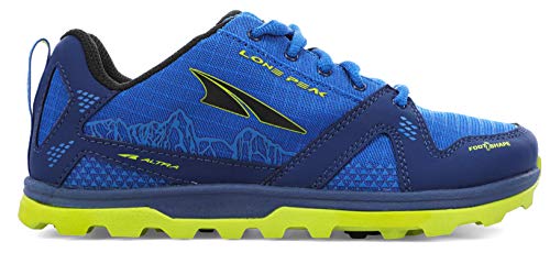 ALTRA Big Boy's AL0A4PE3 Youth Lone Peak Trail Running Shoe, Blue/Lime - 5 M US