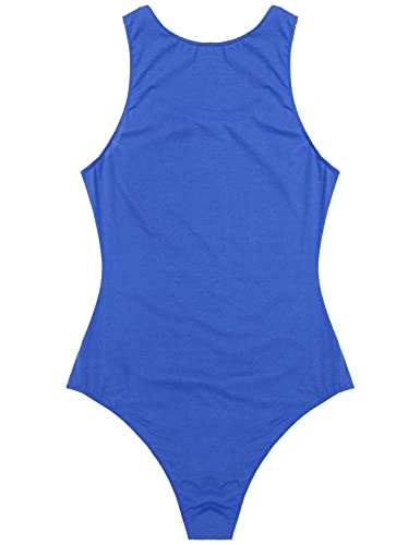 Alvivi Maillot Elástico de Gimnasia Hombre Adulto Body Leotardos Ritmica Danza Ballet sin Mangas Una Pieza Mono Liso Men Unitard Ropa Interior Deporte para Hombre R Azul Oscuro M