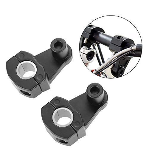 Alzas Manillar 28mm-Duokon Motocicleta Universal Manillares Elevadores Manillar Abrazaderas Elevador 12 mm o 28 mm (Negro)
