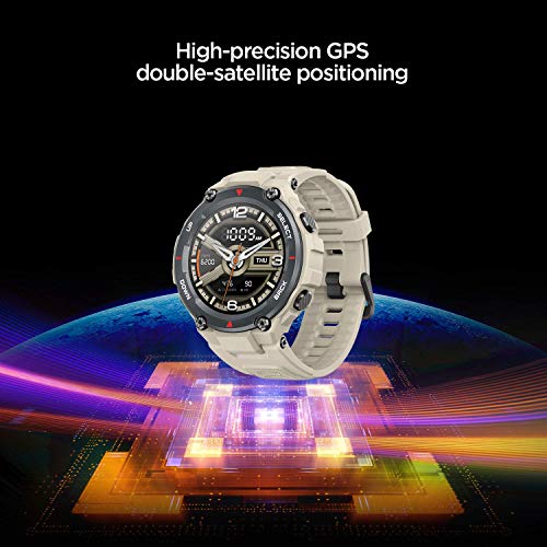 Amazfit T-Rex Smartwatch Pulsera Inteligente Reloj Deportativo Monitor de Sueño Notificación Llamada y Mensaje 5ATM GPS Diseño Resitente Ambiente para Andriod y iOS (Khaki)