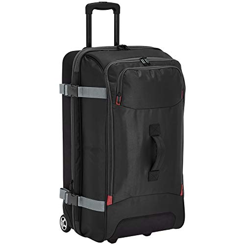 Amazon Basics – Bolsa de viaje Grande con ruedas, Negro