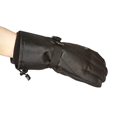 Amazon Basics - Guantes de esquí impermeables, negros, talla L