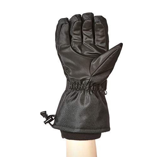 Amazon Basics - Guantes de esquí impermeables, negros, talla L