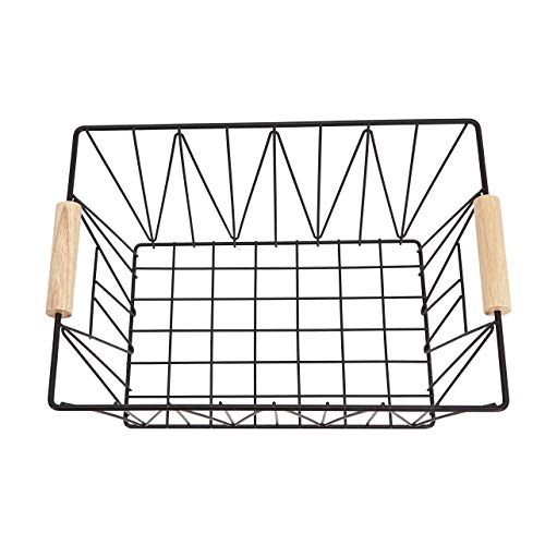 Amazon Basics - Juego de 3 cestas grandes de rejilla, color negro