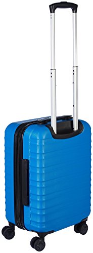 Amazon Basics - Maleta de viaje rígida giratori - 55 cm, Tamaño de cabina, Azul claro
