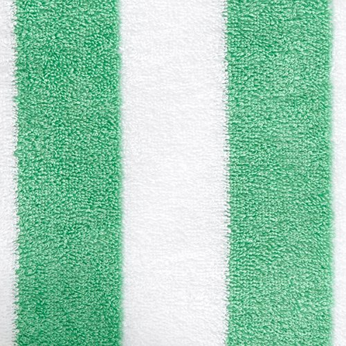 Amazon Basics - Toalla de playa, de rayas Cabana, color verde, pack de 1