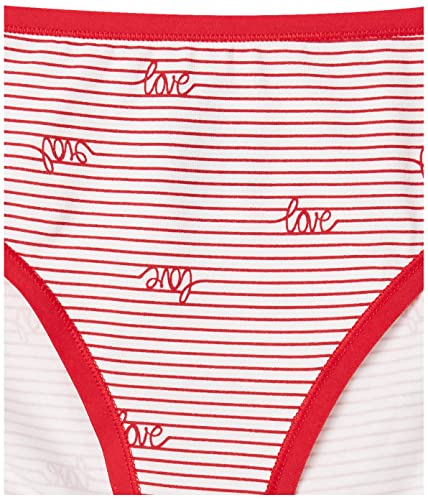 Amazon Essentials 6-Pack Cotton Bikini Braguitas, Valentines, XXL