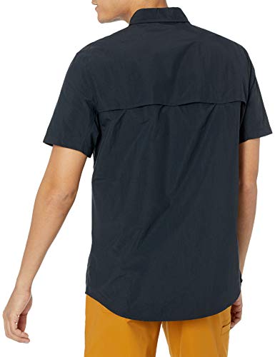 Amazon Essentials Camisa de Senderismo de Manga Corta de Ajuste Regular Que Absorbe la Humedad, Negro, L