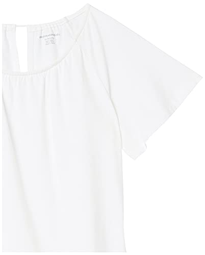 Amazon Essentials Classic Fit Cape Sleeve Open Crewneck T-Shirt Camiseta, Blanco, L