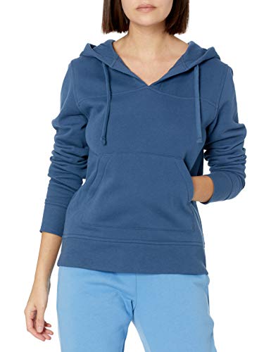 Amazon Essentials Classic Fit Long Sleeve Open V-Neck Hooded Sweatshirt Sudadera con Capucha, Azul Marino Efecto Lavado, M