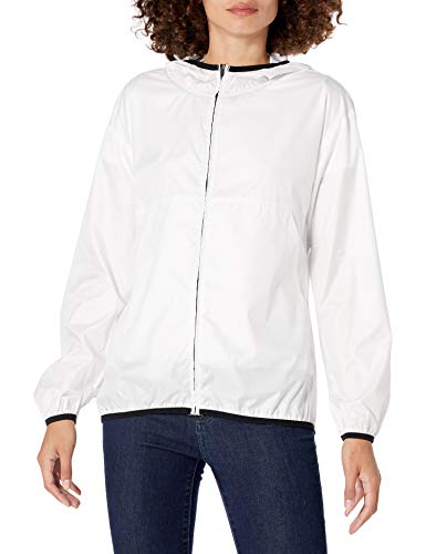 Amazon Essentials Full-Zip Packable Windbreaker Sudadera, Blanco, XXL