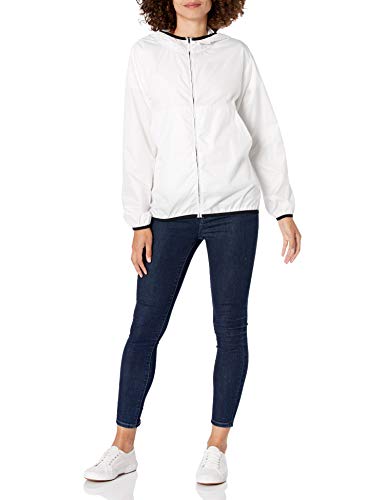 Amazon Essentials Full-Zip Packable Windbreaker Sudadera, Blanco, XXL