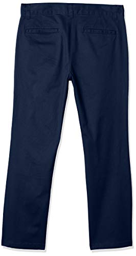 Amazon Essentials Straight Leg Flat Front Uniform Chino Pant pants, Azul marino, 10(H)