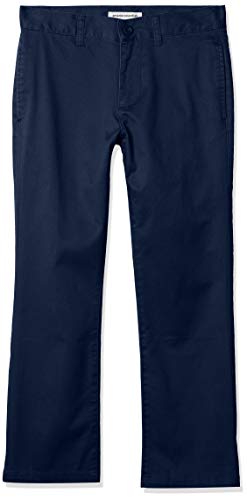 Amazon Essentials Straight Leg Flat Front Uniform Chino Pant pants, Azul marino, 10(H)