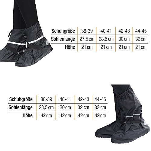 Amazy Cubre Zapatos Impermeable (Talla 44/45 | Cortos) Incl. Bolsas de Almacenamiento – Protectores de Zapatos Antideslizantes con reflectores para Lluvia, Nieve o Polvo