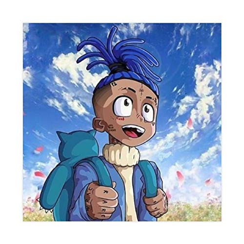 American Rapper And Songwriter Anime De Xxx Tentacion Lienzo Poster Decoración Dormitorio Deportes Paisaje Oficina Decoración Regalo 30 × 30 cm Unframe-style1