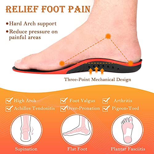 Amiable Plantillas Fascitis Plantar Ortopédicas soportes para hombres y mujeres, Plantillas Memory Foam Plantillas Ortopedicas para Dolor En Los Pies, Fascitis Plantar, Pies Planos