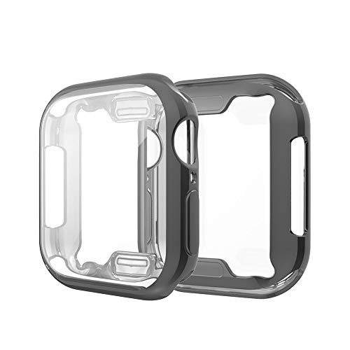 Amial Europe - Funda Soft Slim Compatible con Apple Watch Series 1/2/3 and Series 4/5 [TPU Case] Cover de Bumper y Protector de Pantalla Integrados (40mm, Negro)