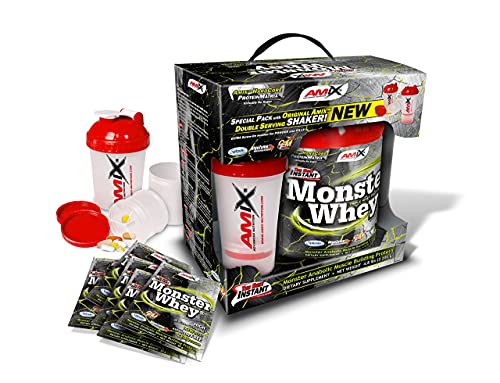 Amix - Anabolic Monster Whey - Suplemento Alimenticio, Favorece el Incremento de la Masa Muscular, Mejora la Recuperación Muscular, No Contiene Cafeína, Sabor Fresa - 2 Kilos