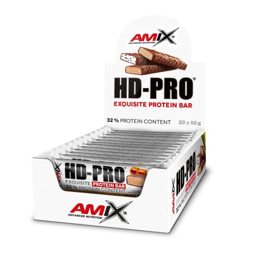 AMIX - Barritas de Proteína HDPro - 20 x 60 g - Aumenta la Energía y Acelera la Recuperación Muscular - Snack Deportivo Saludable con Alto Contenido Proteínico - Sabor Galleta y Crema