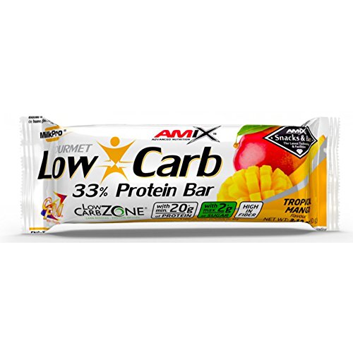AMIX - Barritas Gourmet Low Carb - 15 barritas - Favorece la Recuperación Muscular - Snack Deportivo con Alto Contenido en Proteínas - Sabor Vainilla y Almendra