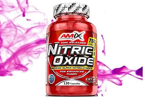 AMIX - Complemento Alimenticio - Nitric Oxide - 120 Cápsulas - Suplemento de Óxido Nítrico - Efecto Vasodilatador - Reduce la Fatiga - Complemento a base de L-arginina