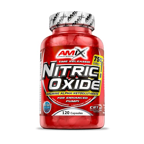 AMIX - Complemento Alimenticio - Nitric Oxide - 120 Cápsulas - Suplemento de Óxido Nítrico - Efecto Vasodilatador - Reduce la Fatiga - Complemento a base de L-arginina