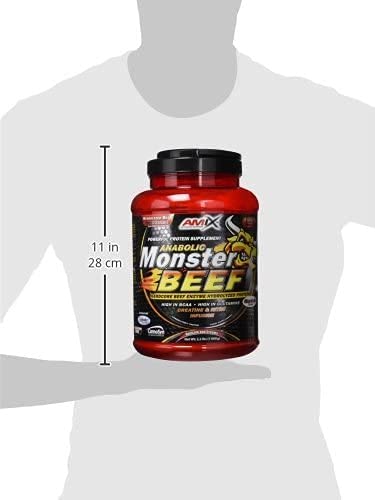 Amix - Monster Beef Protein - Suplemento Alimenticio - Mejora del Rendimiento - Proteína de Suero - Glutamina en Polvo - Nutrición - Proteína de Ternera - Sabor Chocolate - Bote de 1 Kg