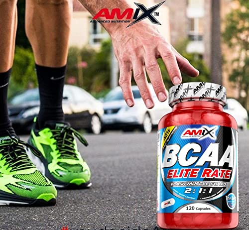 AMIX Nutrition | BCAA Elite Rate | Aminoácidos Ramificados 2:1:1 | 350 Cápsulas | Aumenta Energía y Resistencia | Quemador de Grasa | Especial para Deportistas | Reduce el Cansancio