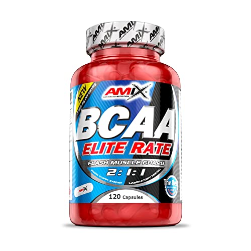 AMIX Nutrition | BCAA Elite Rate | Aminoácidos Ramificados 2:1:1 | 350 Cápsulas | Aumenta Energía y Resistencia | Quemador de Grasa | Especial para Deportistas | Reduce el Cansancio