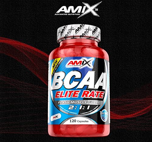 AMIX Nutrition | BCAA Elite Rate | Aminoácidos Ramificados 2:1:1 | 350 Cápsulas | Aumenta Energía y Resistencia | Quemador de Grasa | Especial para Deportistas | Reduce el Cansancio