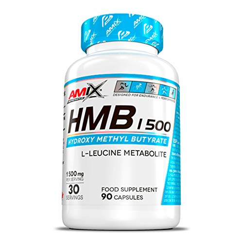 Amix - Performance HMB 1500 - Suplemento Alimenticio - Disminuye la Pérdida de Masa Muscular - Mejora la Recuperación - Para Deportes de Resistencia - Nutrición Deportiva - Contiene 90 Cápsulas