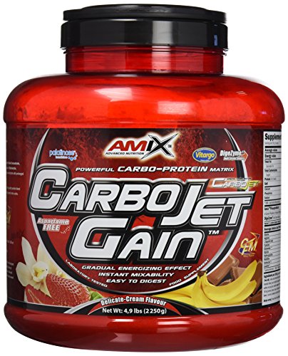 AMIX - Proteína en Polvo Carbojet Gain - Suplemento con Hidratos de Carbono de Alta Calidad -Proteína para Ganar Masa Muscular - Ideal para Atletas de Élite - Sabor Chocolate - 2,25 KG