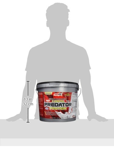 AMIX, Proteínas para Aumentar Masa Muscular con Sabor Fresa, Predator en Formato Bote de 4 Kg, Ayuda al Crecimiento Muscular, Libre de Aspartamo, Ideal para Batidos de Proteínas