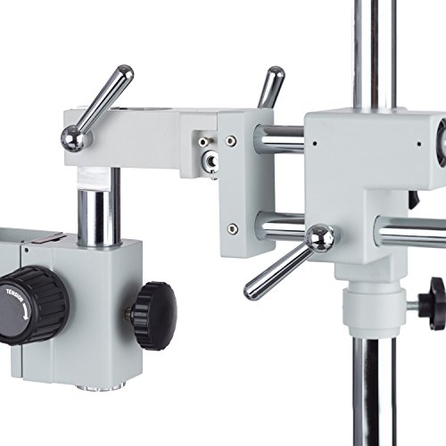 AmScope 7X-45X Simul-Focal Stereo Lockable Zoom Microscopio en Soporte de Brazo Dual