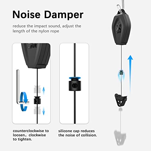 AMVR [Pro Version] Gestión de cables VR, 6 paquetes de sistema de polea de techo retráctil para Oculus Quest/Quest 2/Rift/Rift S/Valve Index/HTC Vive/Vive Pro/HP Reverb G2/PSVR Link Cable (negro)