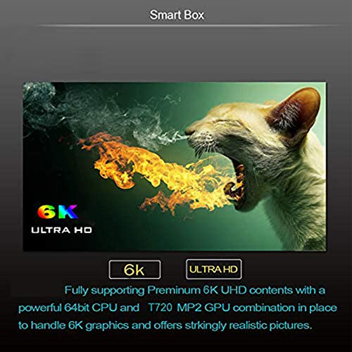 Android TV Box, Android 9.0 TV Box 4GB RAM/32GB ROM H6 Quad-Core Soporte 2.4Ghz WiFi 6K HDMI DLNA 3D Smart TV Box