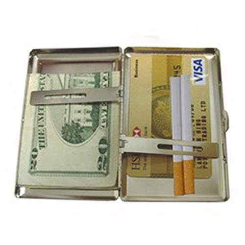 Animal Dog 337143 Estuche/Caja de Cigarrillo Portatarjetas de Visita Estuche de Acero Inoxidable Protección de Billetera de Metal Plateado